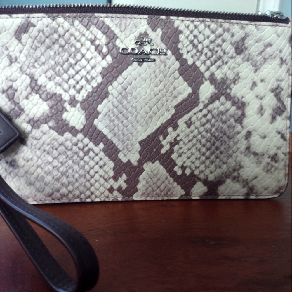 Coach Exotic Python Crosby Clutch Embossed Leather - image 6